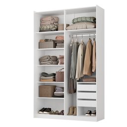 Guarda Roupa Solteiro Mdf 2 Portas 1 com Espelho 138,5 Cm Raffinato Belmax:branco - 3