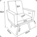 Ver imagem 6 de Kit Namoradeira Decorativa Para Sala Capitonê Com Base + 2 Poltronas Para Recepção Suede