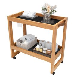 Carrinho Multiuso Organizador Apoio Banheiro com Rodinhas Preto - 2