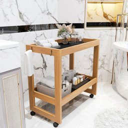 Carrinho Multiuso Organizador Apoio Banheiro com Rodinhas Preto - 3