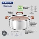 Ver imagem 6 de Caçarola Tramontina Romagna Aço Inox Cerâmico Marfim 24 Cm 5,24 L