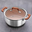 Ver imagem 3 de Caçarola Tramontina Romagna Aço Inox Cerâmico Marfim 24 Cm 5,24 L