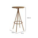 Ver imagem 3 de Mesa Bistrô Alta Redonda MDP 109,5 x 59cm para 2 Pessoas Fre Cor:Freijó com Rosê