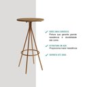Ver imagem 5 de Mesa Bistrô Alta Redonda Mdp 109,5 X 59cm para 2 Pessoas Fre Cor:freijó com Rosê