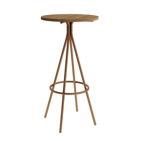 Mesa Bistrô Alta Redonda Mdp 109,5 X 59cm para 2 Pessoas Fre Cor:freijó com Rosê