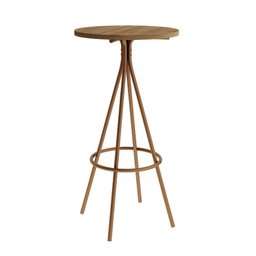 Mesa Bistrô Alta Redonda Mdp 109,5 X 59cm para 2 Pessoas Fre Cor:freijó com Rosê - 1 Mesa Bistrô Alta Redonda Mdp 109,5 X 59cm para 2 Pessoas Fre Cor:freijó com Rosê - 1