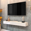 Ver imagem 2 de Rack Suspenso para Painel ou Tv até 55 Polegadas 2 Portas 1,10m Off White Edn