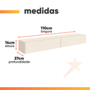 Ver imagem 3 de Rack Suspenso para Painel ou Tv até 55 Polegadas 2 Portas 1,10m Off White Edn