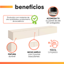 Ver imagem 4 de Rack Suspenso para Painel ou Tv até 55 Polegadas 2 Portas 1,10m Off White Edn