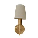 Ver imagem 1 de Arandela Tocheiro Mini AR124 Foco Metallo 38x16cm Ouro Velho com Cúpula em Tecido Crua 1xE27 Ouro Ve