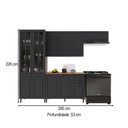 Ver imagem 4 de Cozinha Completa Bariloche 12 Portas 2 Gavetas com Vidro 100% MDF 6225.127 Chumbo - Indékes