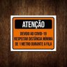 Kit 10 Placas Atenção Respeitar Distância Mínima De 1 Metro - 1