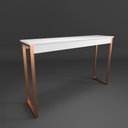 Ver mais imagens de Aparador Industrial para Sala Midas 120x30cm Branco com Cobre - Cantinho do Café