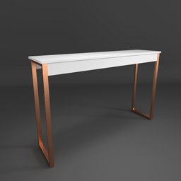 Aparador Industrial para Sala Midas 120x30cm Branco com Cobre - Cantinho do Café - 8