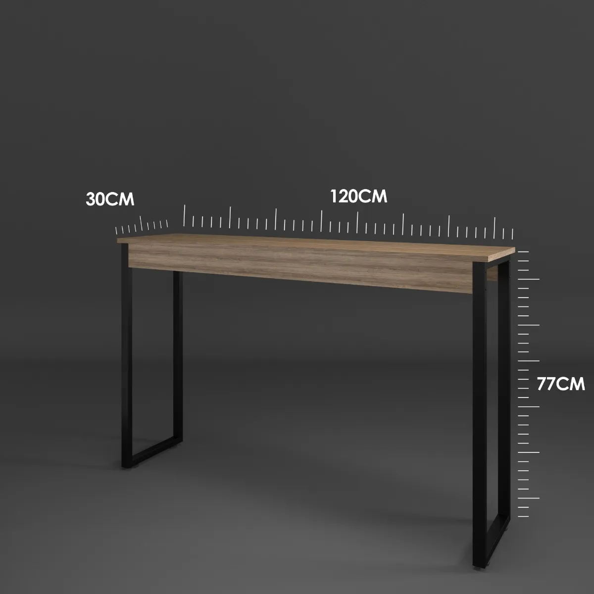 Aparador Industrial para Sala Midas 120x30cm Madeira Natura com Preto - Cantinho do Café - 4