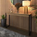 Ver imagem 3 de Aparador Industrial para Sala Midas 120x30cm Madeira Natura com Preto - Cantinho do Café