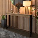 Ver imagem 4 de Aparador Industrial para Sala Midas 90x30cm Madeira Natura com Preto - Cantinho do Café