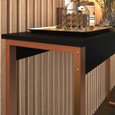 Ver imagem 3 de Aparador Industrial para Sala Midas 90x30cm Preto com Cobre - Cantinho do Café