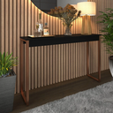 Ver imagem 2 de Aparador Industrial para Sala Midas 90x30cm Preto com Cobre - Cantinho do Café