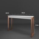 Ver imagem 3 de Aparador Industrial para Sala Midas 90x30cm Branco com Cobre - Cantinho do Café