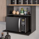 Ver imagem 2 de Suporte Micro-ondas Forno Armário Aéreo 60cm 1 Prateleira Aura M24 Preto - Mpozenato