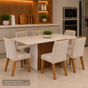 Ver imagem 4 de Mesa de Jantar 160x90cm Cris Bege Sonetto