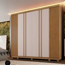 Ver imagem 2 de Guarda-roupa Benetil Arezzo 6 Portas Cinamomo Off White Ripado