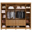 Ver imagem 3 de Guarda-roupa Benetil Arezzo 6 Portas Cinamomo Off White Ripado