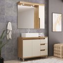 Ver imagem 1 de Gabinete de Banheiro 100cm com Cuba e Armário Ref 1000 Cewal - Itapuã/off White