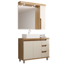 Ver imagem 3 de Gabinete de Banheiro 100cm com Cuba e Armário Ref 1000 Cewal - Itapuã/off White