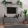 Rack para Tv com Prateleira 150cm Retro Mdf Grafite Dallas - On Móveis - 1