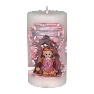 Anjinho na Vela Gruta Cor: Branco com Rosa