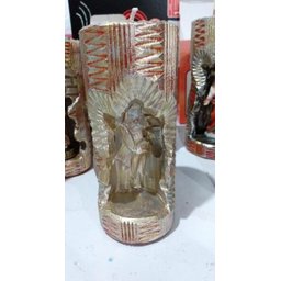 Sagrado Coração de Jesus na Vela Gruta cor: Vermelho e Dourado - 4