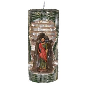 São Judas na Vela Gruta cor: Verde com Dourado