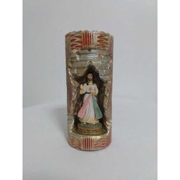 Jesus Misericordioso na Vela Gruta cor: Vermelho com Dourado - 1