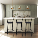 Ver imagem 6 de Kit 3 Banquetas para Balcão Bancada Cozinha Bistrô Ilhas Gourmet Bares Banco Flórida Preta