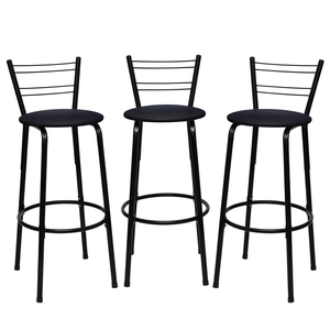 Kit 3 Banquetas para Balcão Bancada Cozinha Bistrô Ilhas Gourmet Bares Banco Flórida Preta