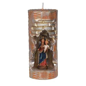 Nossa Sra Auxiliadora na cor: Vermelho com Dourado