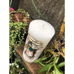 N.Sra Da Imaculada Conceição Na Vela Gruta Cor: Branco Com Dourado - 3