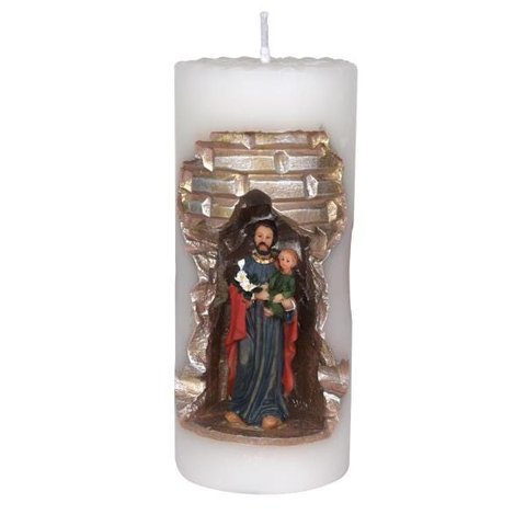 São José na Vela Gruta cor; Branco e Dourado