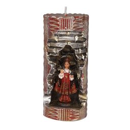Menino Jesus De Praga Na Vela Gruta Cor: Vermelho E Dourado - 1