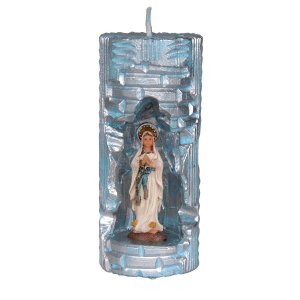 Nossa Sra de Loudes na Vela Gruta cor: Azul Claro