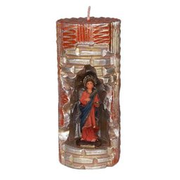 Santa Luzia na Vela Gruta cor: Vermelho e Dourado - 1