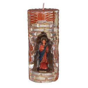 Santa Luzia na Vela Gruta cor: Vermelho e Dourado