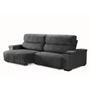 Ver imagem 2 de Sofá Retrátil e Reclinável Milão 3 Lugares Preta 3,10m Suede com Porta Copos Sofá Casa