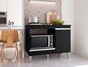 Ver imagem 2 de Balcão Cooktop para Cozinha Carla Preto sem Tampo - Ajl