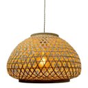 Ver imagem 2 de Pendente Java 40cm Madeira e Fibra de Bambu Natural Soquete E27 Design Rústico para Ambientes Intern