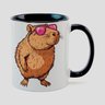 Caneca Branca com Interna Preta Y5 Capivara Óculos Rosa 2 - 1