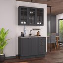 Ver imagem 1 de Armário de Cozinha Modulada Compacta Fidelitá Nara 100% MDF 2 Peças 120cm 6 Portas 2 Gavetas sem