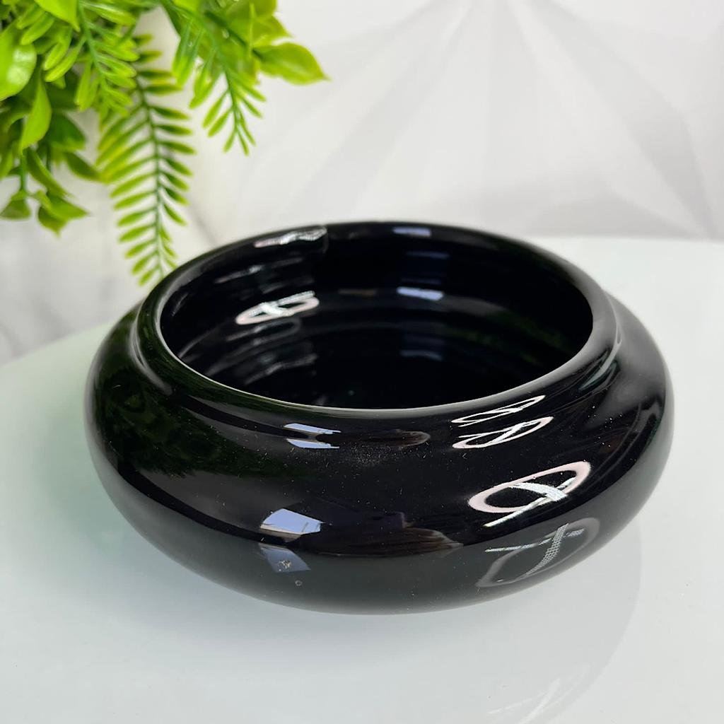 Vaso ikebana preto pequeno de cerâmica moderno decorativo - 3